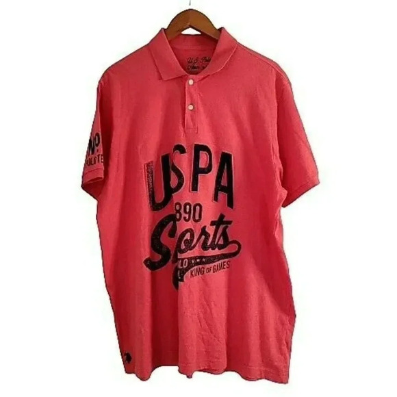 U S Polo Assn T-shirt polo Collared Red Size XL Men's USPA 1890 sports - Picture 1 of 11